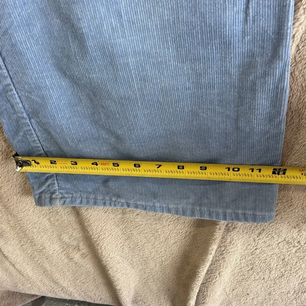 Vintage 70s Flare Leg Corduroy Pants Mens 31 x 32 Light Blue Scovill Zipper READ